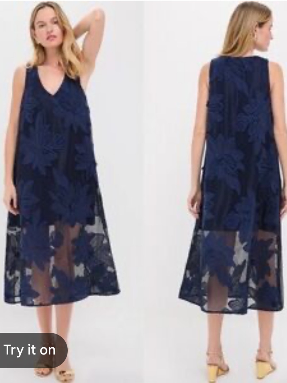 Tuckernuck Navy Floral Lace Midi Skirt